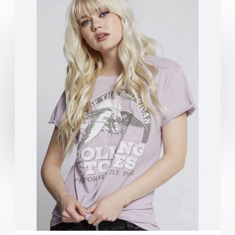 NEW RECYCLED KARMA Rare**  rolling stones 1975 tour tee in lilac